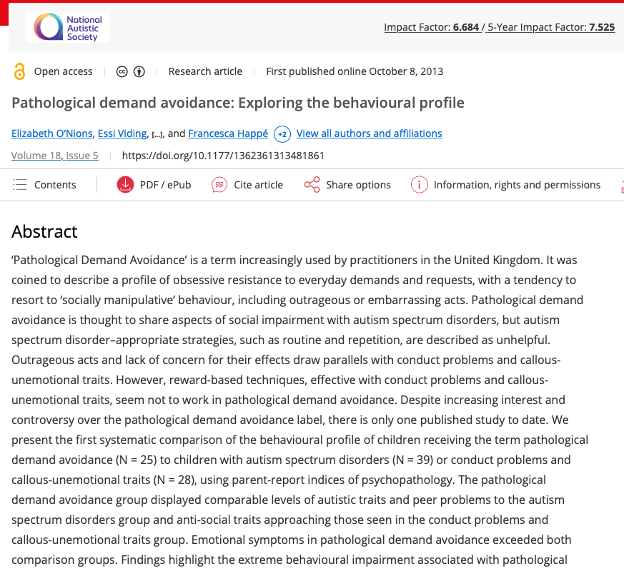Journal Article - O'Nions et al_2014_PDA exploring the behavioural profile